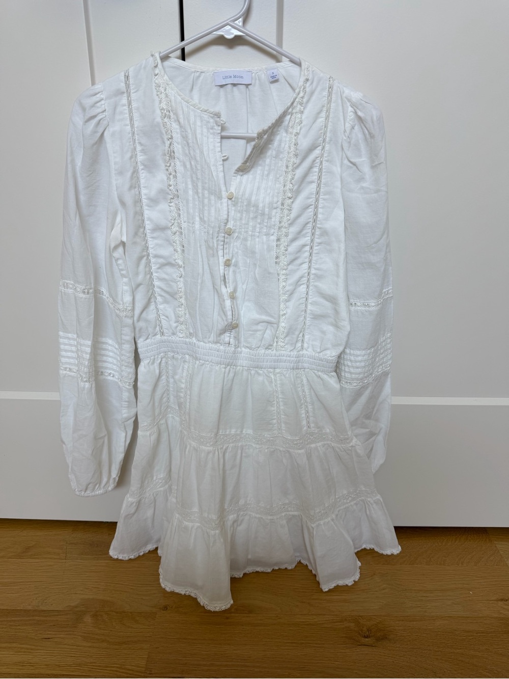 Little Moon White Lace-Trim Dress